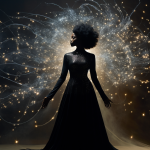 Illustration : femme noire dans la galaxie, embrassant sa nature céleste